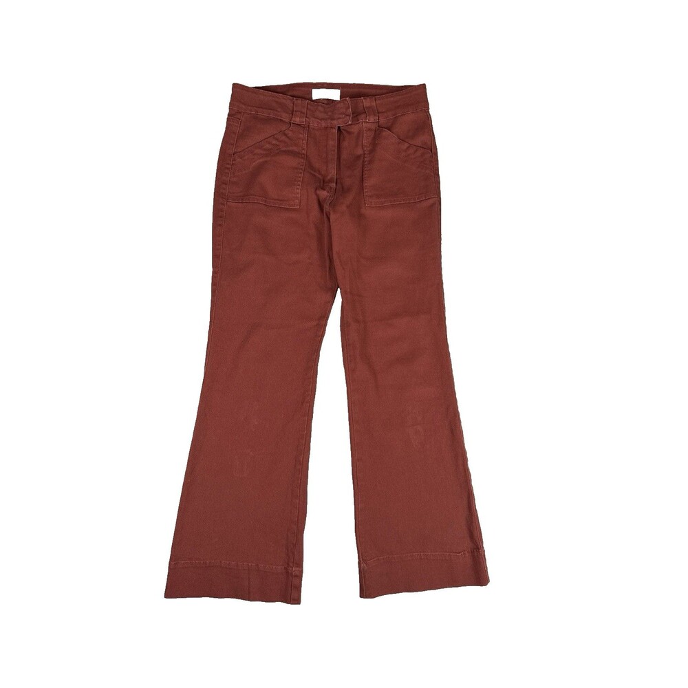 C&V Chelsea & Violet Womens Pants 30/ 10 Rust Red Wide Leg Flare Patch Pocket